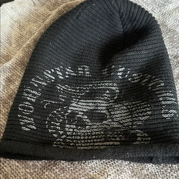 Wornstar Oversized Black Knit Beanie With Skull and Snake Logo - Picture 1 of 3